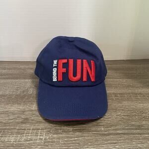 Behind The Fun Strap back Hat Blue OSFM Embroidered Adjustable Carnival
